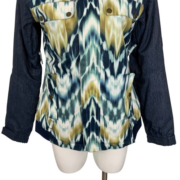 686 Womens Authentic Bae Insulated Jacket XS Ikat InfiDry Hooded Snowboarding - Picture 9 of 14